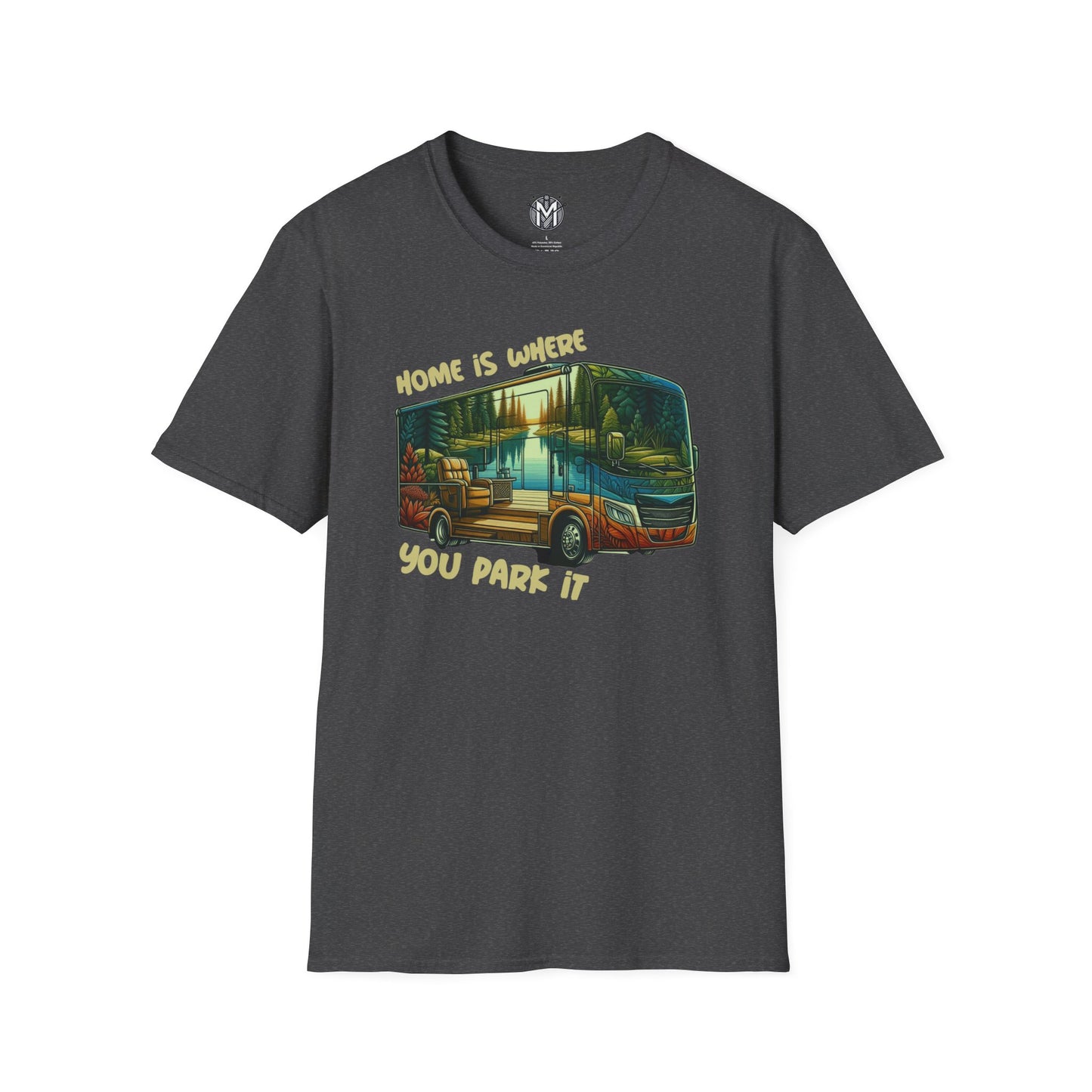 Home Is Where You Park It Mens RV Road Trip Adventure Graphic Tee