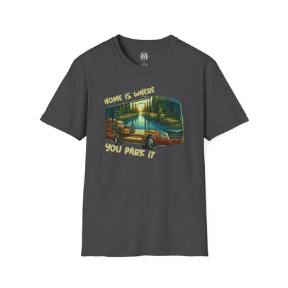 Home Is Where You Park It Mens RV Road Trip Adventure Graphic Tee