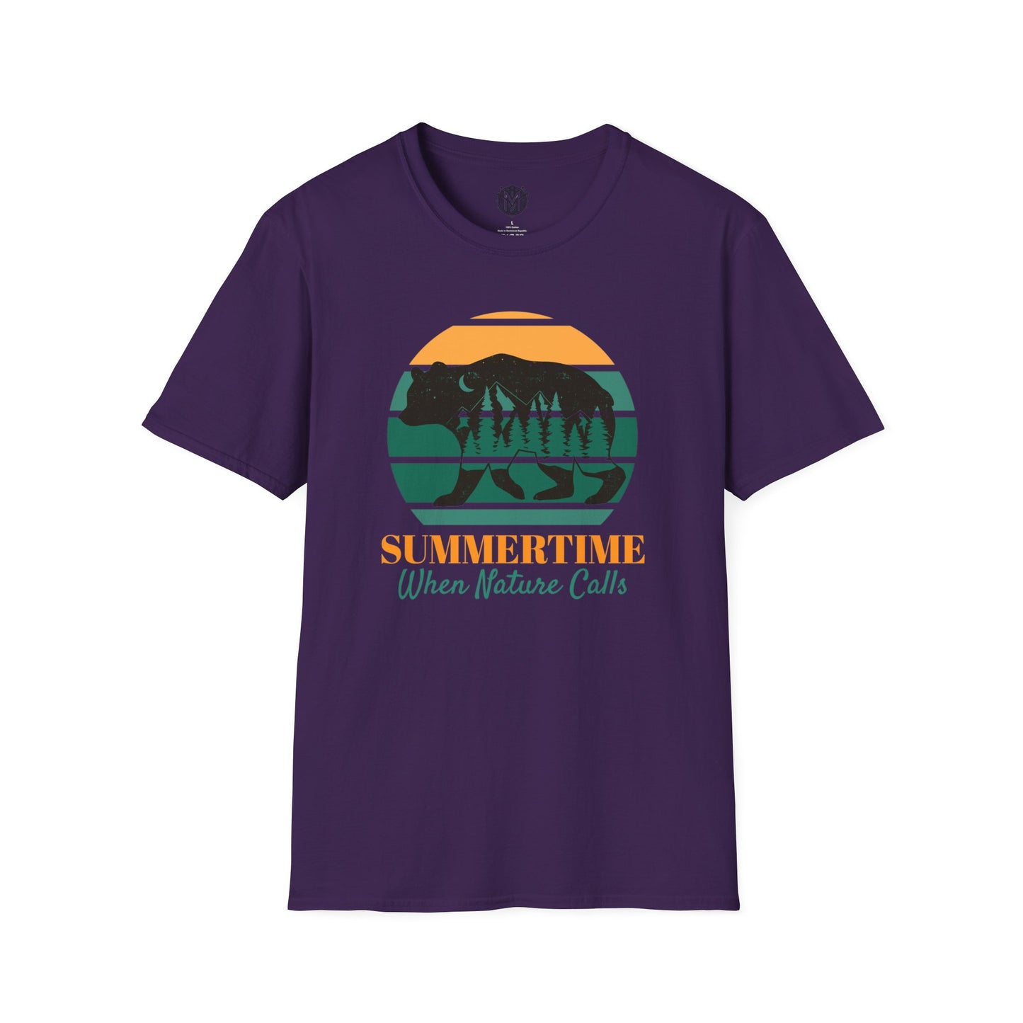 Summertime When Nature Calls Mens Camping Outdoor Adventure Graphic Tee