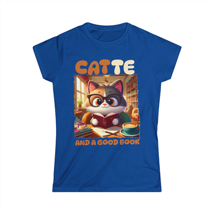 Catte Latte Women’s Tee - Cute Cat & Coffee Shirt