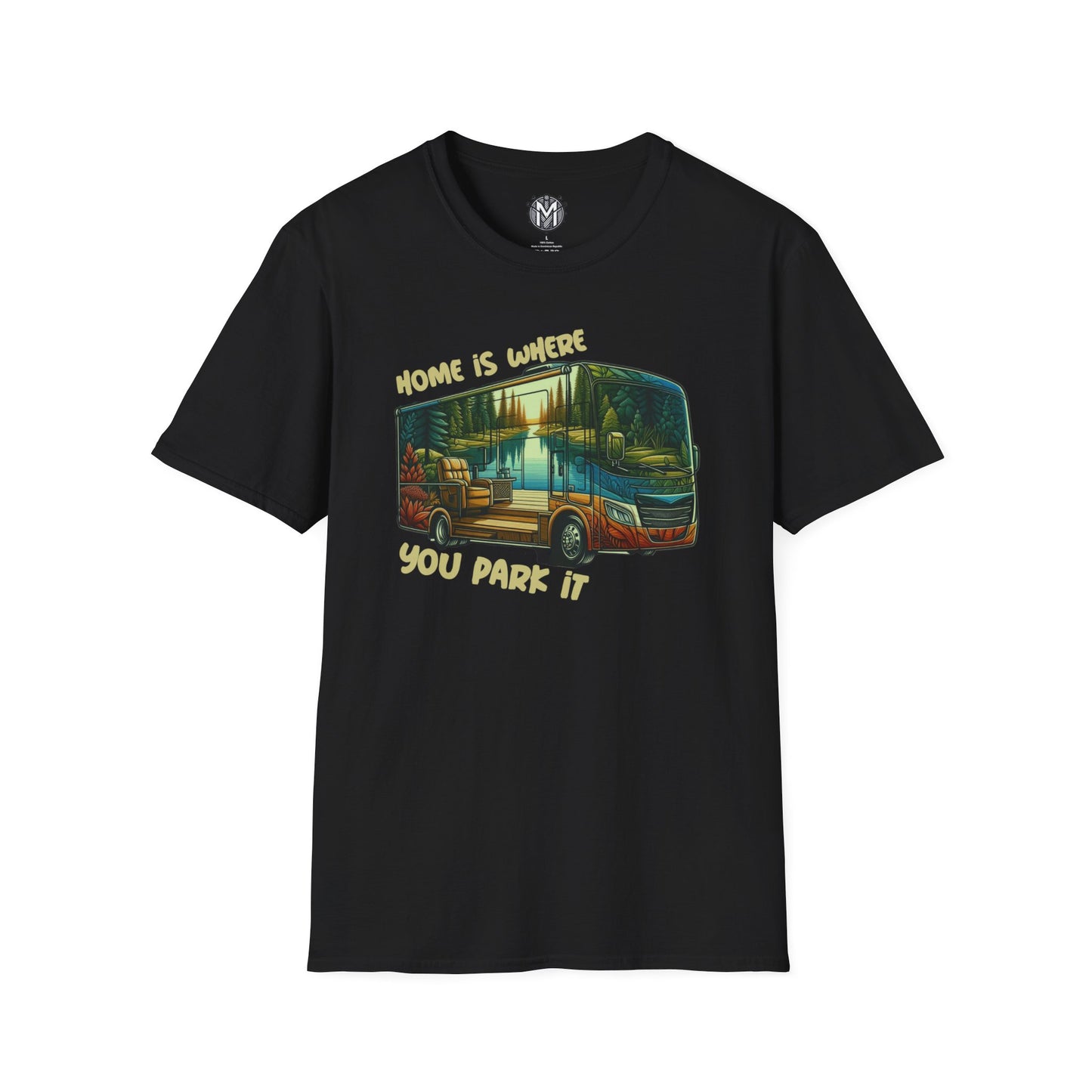 Home Is Where You Park It Mens RV Road Trip Adventure Graphic Tee