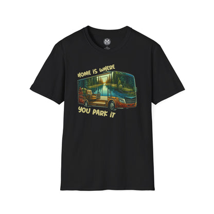 Home Is Where You Park It Mens RV Road Trip Adventure Graphic Tee