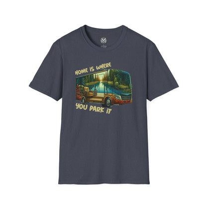 Home Is Where You Park It Mens RV Road Trip Adventure Graphic Tee