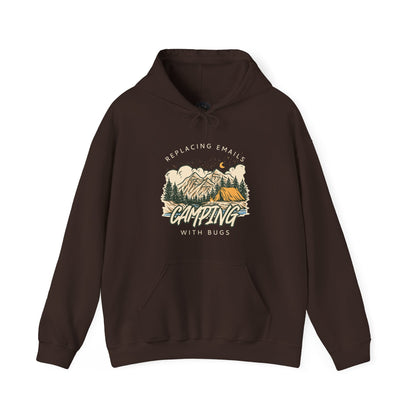 Replacing Emails With Bugs Unisex Camping Outdoor Adventure Graphic Hoodie