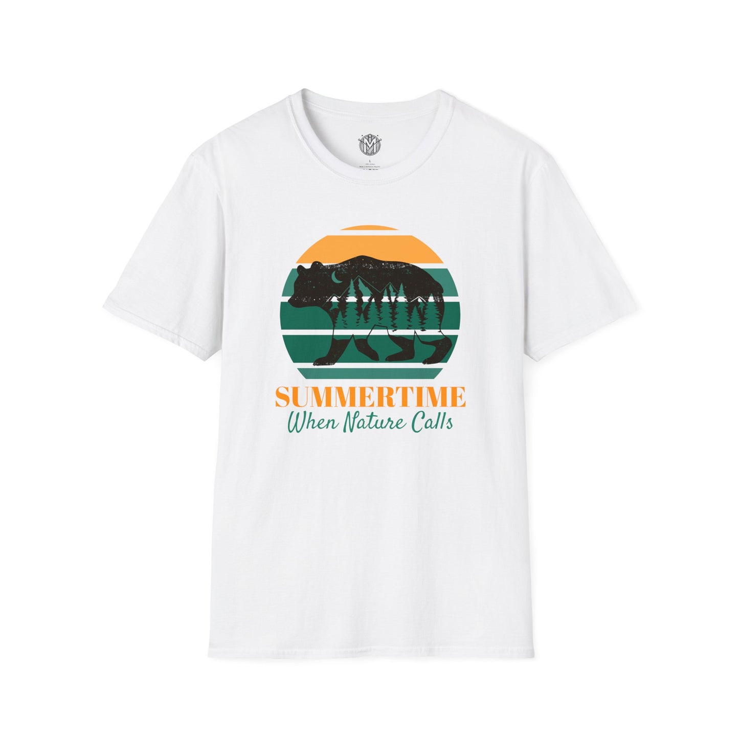 Summertime When Nature Calls Mens Camping Outdoor Adventure Graphic Tee