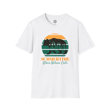 Summertime When Nature Calls Mens Camping Outdoor Adventure Graphic Tee