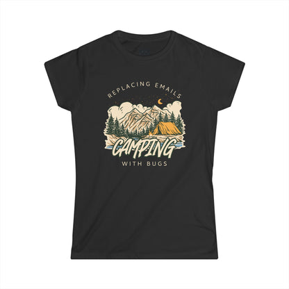 Replacing Emails with Bugs Womens Camping Outdoor Adventure Graphic Tee