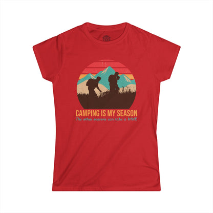Camping is My Season Womens Outdoor Adventure Graphic Tee