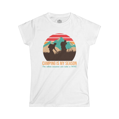 Camping is My Season Womens Outdoor Adventure Graphic Tee