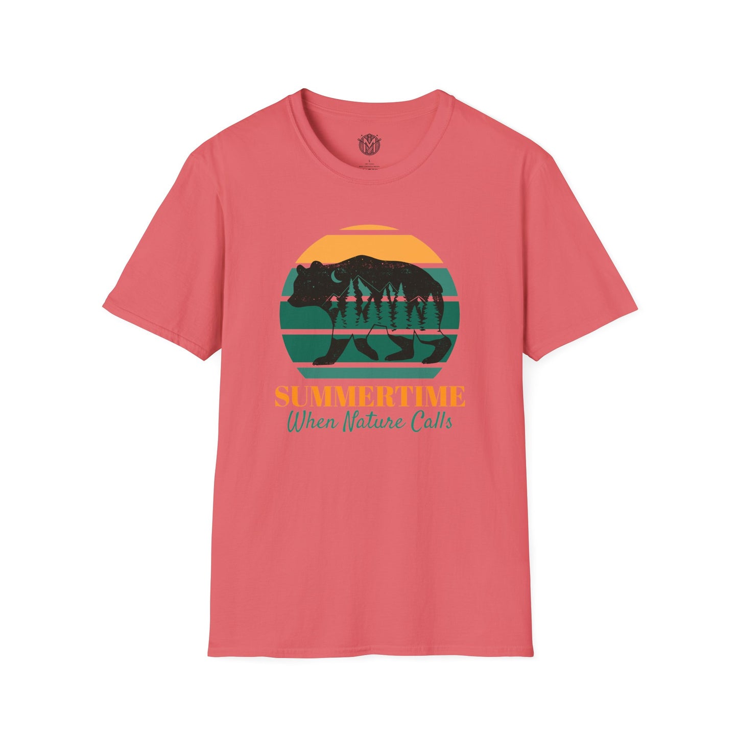 Summertime When Nature Calls Mens Camping Outdoor Adventure Graphic Tee
