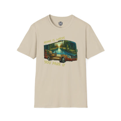 Home Is Where You Park It Mens RV Road Trip Adventure Graphic Tee