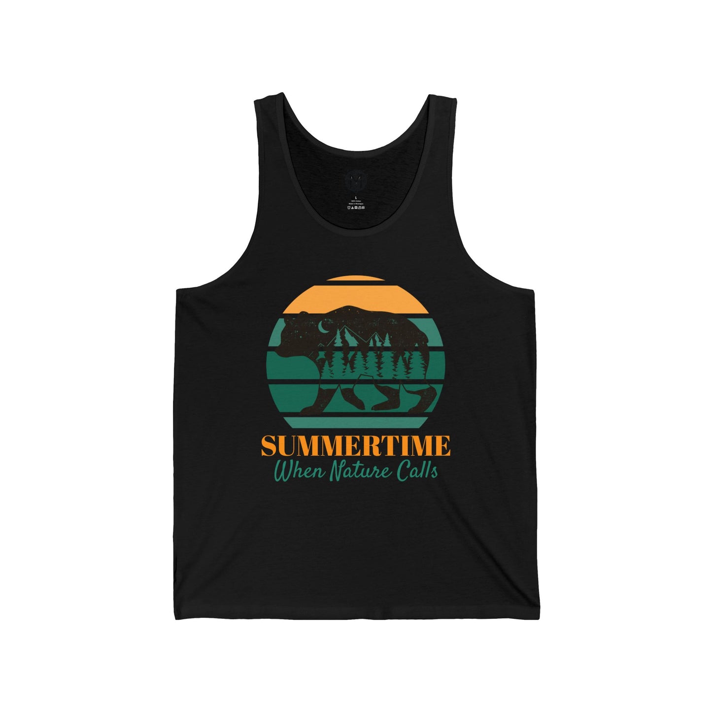 Summertime, When Nature Calls Mens Camping Outdoor Adventure Graphic Tank