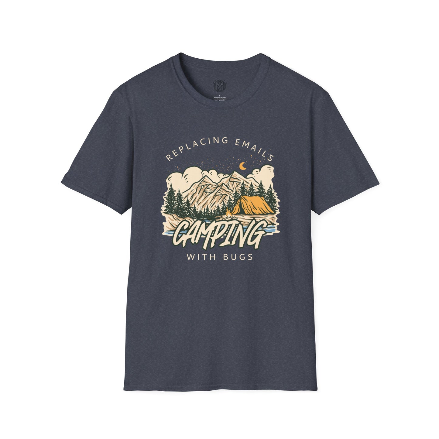 Replacing Emails with Bugs Mens Camping Outdoor Adventure Graphic Tee