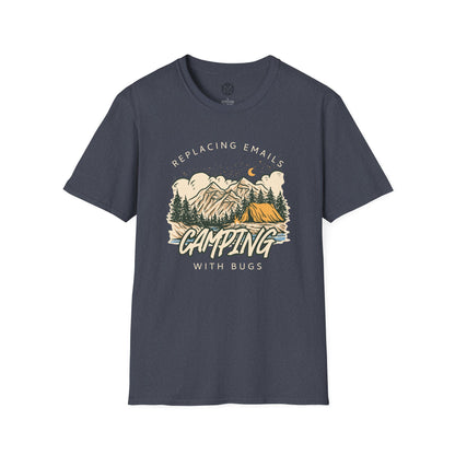 Replacing Emails with Bugs Mens Camping Outdoor Adventure Graphic Tee