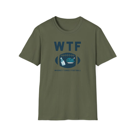 WTF - Whiskey, Turkey Football Mens Thanksgiving American Football Graphic Tee