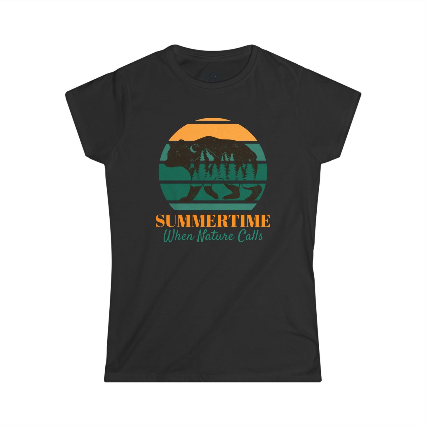 Summertime When Nature Calls Womens Camping Outdoor Adventure Graphic Tee