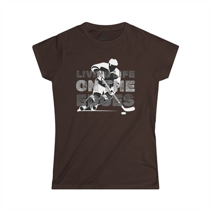 Living Life on the Edges Womens Hockey Graphic Tee
