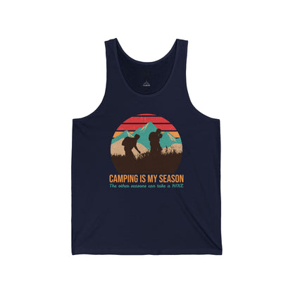 Camping Is My Season Mens Camping Outdoor Adventure Graphic Tank