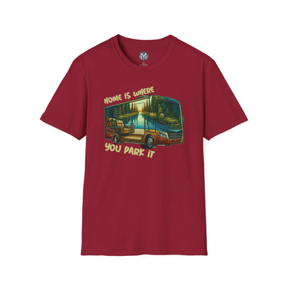 Home Is Where You Park It Mens RV Road Trip Adventure Graphic Tee