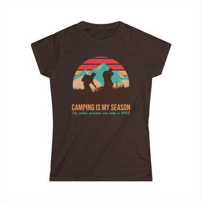 Camping is My Season Womens Outdoor Adventure Graphic Tee