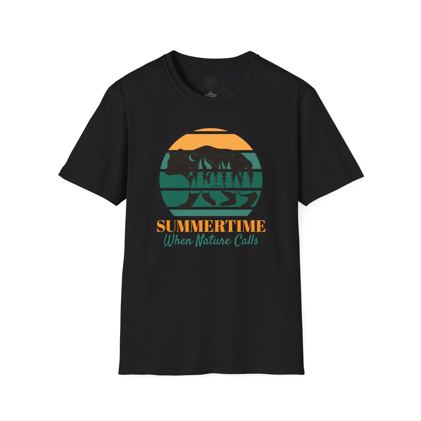 Summertime When Nature Calls Mens Camping Outdoor Adventure Graphic Tee