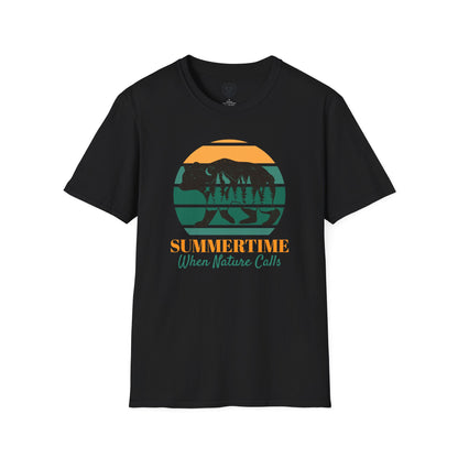 Summertime When Nature Calls Mens Camping Outdoor Adventure Graphic Tee