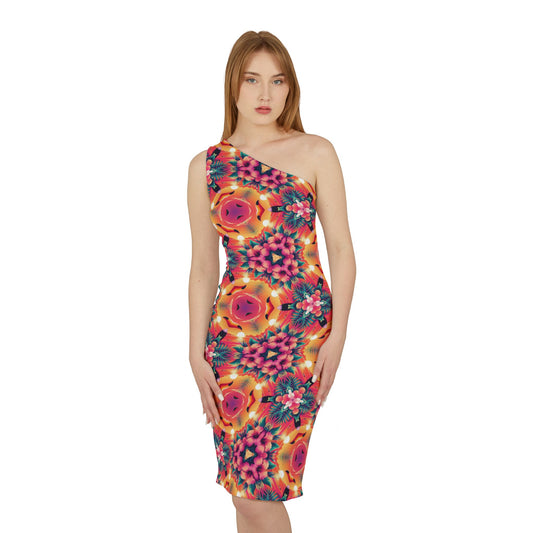 Hawaiian Bliss One-Shoulder Sleeveless Dress