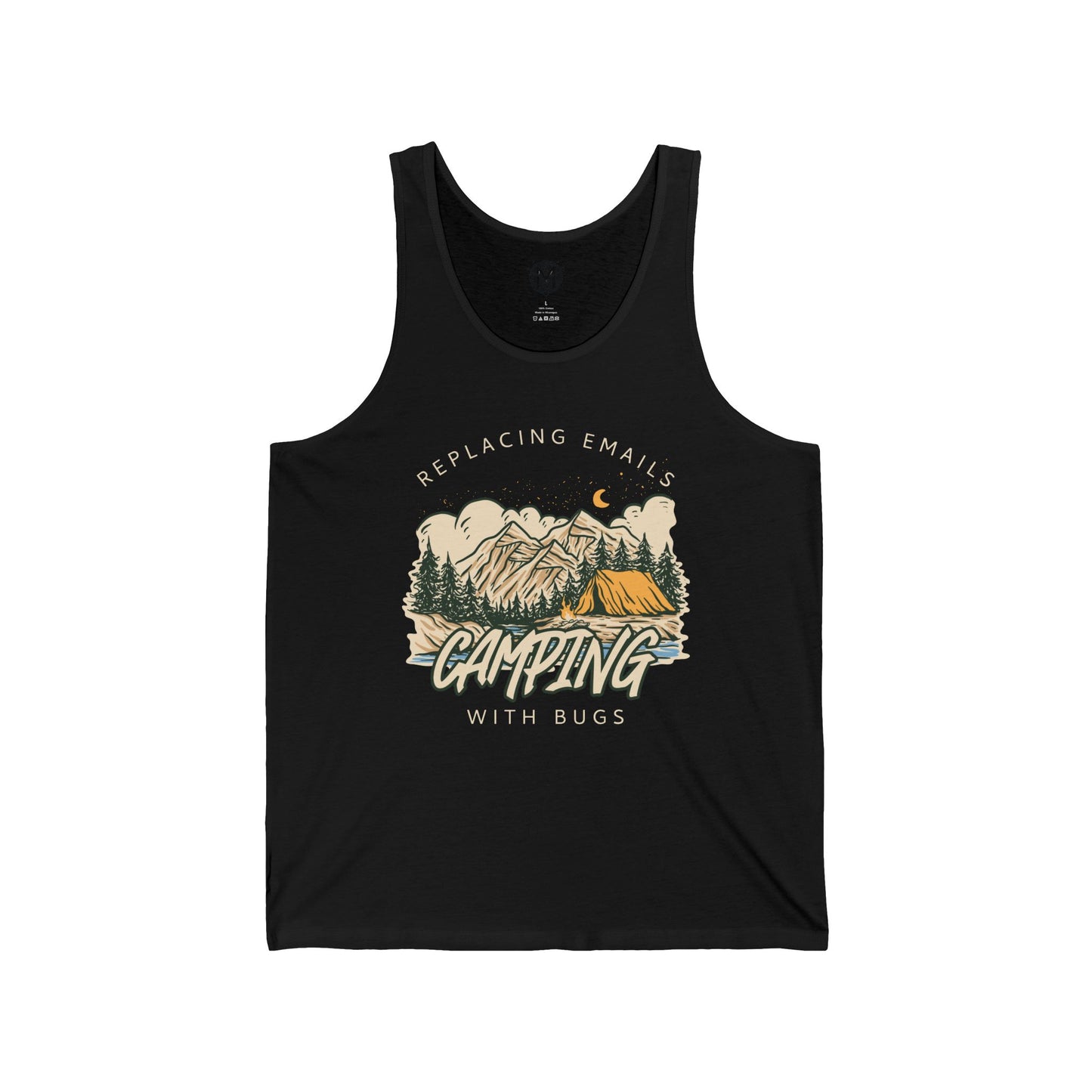 Replacing Emails With Bugs Mens Camping Outdoor Adventure Graphic Tank