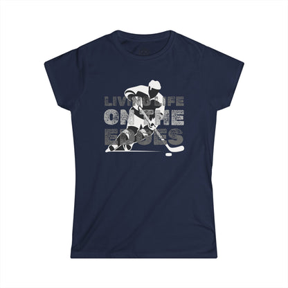 Living Life on the Edges Womens Hockey Graphic Tee