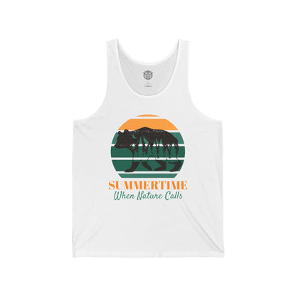 Summertime, When Nature Calls Mens Camping Outdoor Adventure Graphic Tank