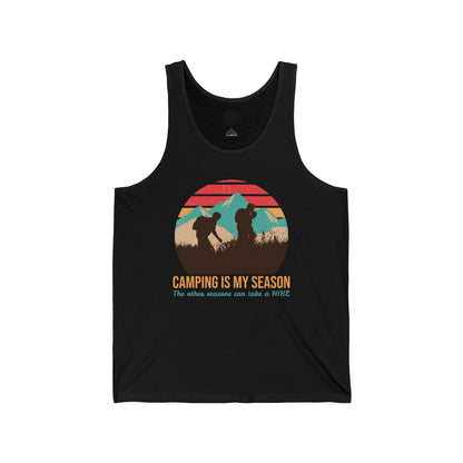 Camping Is My Season Mens Camping Outdoor Adventure Graphic Tank