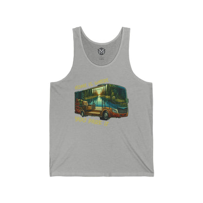 Home is Where You Park It Mens RV Road Trip Adventure Graphic Tank