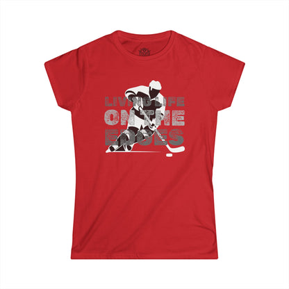 Living Life on the Edges Womens Hockey Graphic Tee