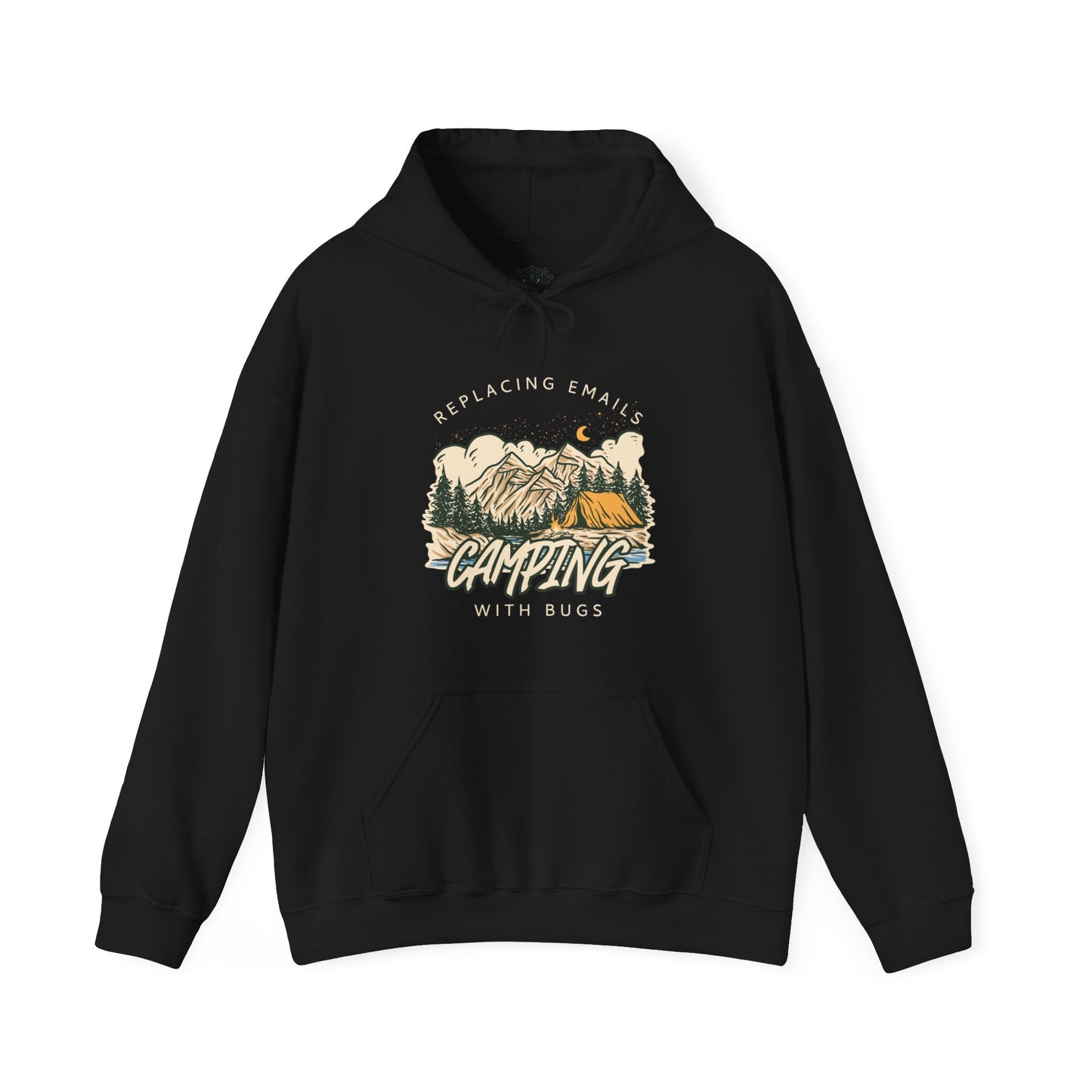 Replacing Emails With Bugs Unisex Camping Outdoor Adventure Graphic Hoodie