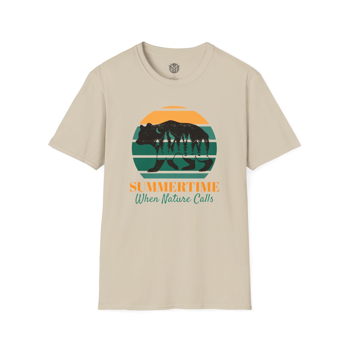 Summertime When Nature Calls Mens Camping Outdoor Adventure Graphic Tee