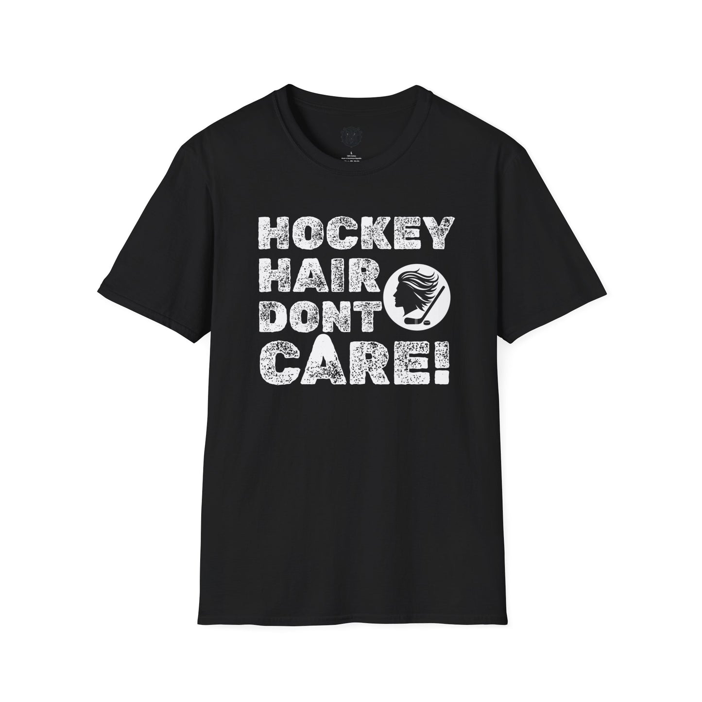 Hockey Hair Don’t Care Mens Hockey Graphic Tee
