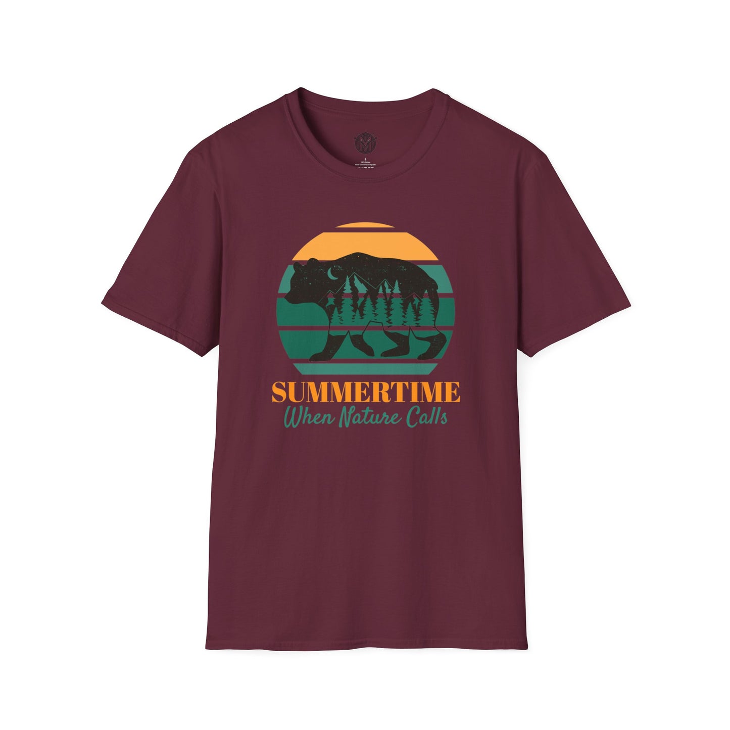 Summertime When Nature Calls Mens Camping Outdoor Adventure Graphic Tee