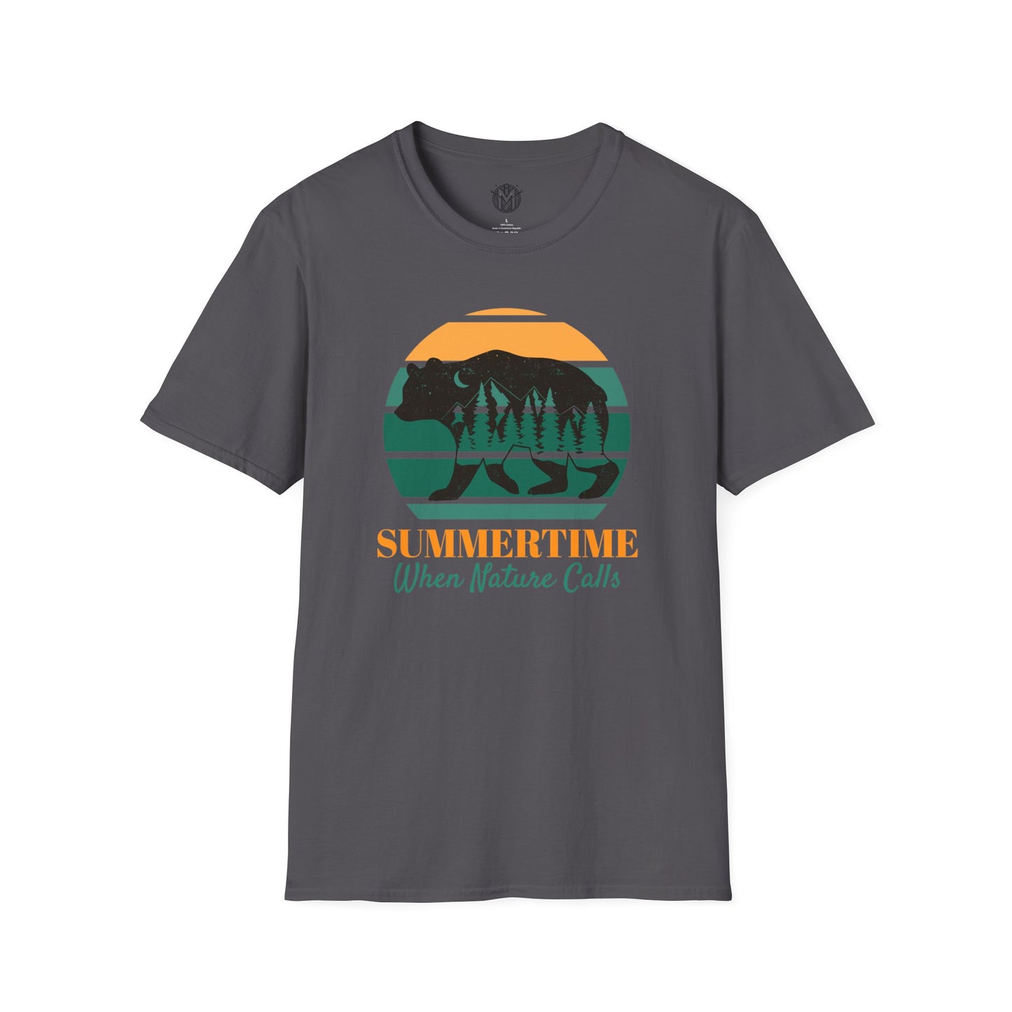 Summertime When Nature Calls Mens Camping Outdoor Adventure Graphic Tee