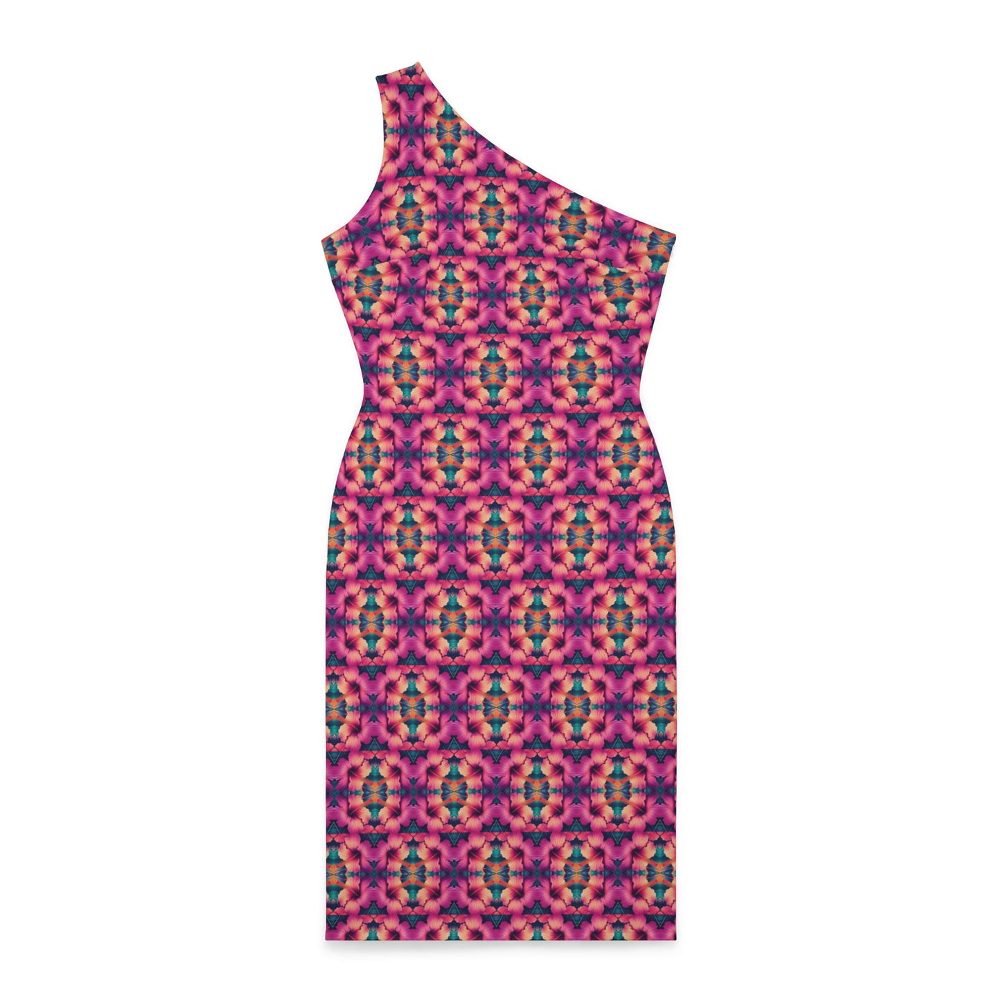 Hawaiian Starburst One-Shoulder Sleeveless Dress