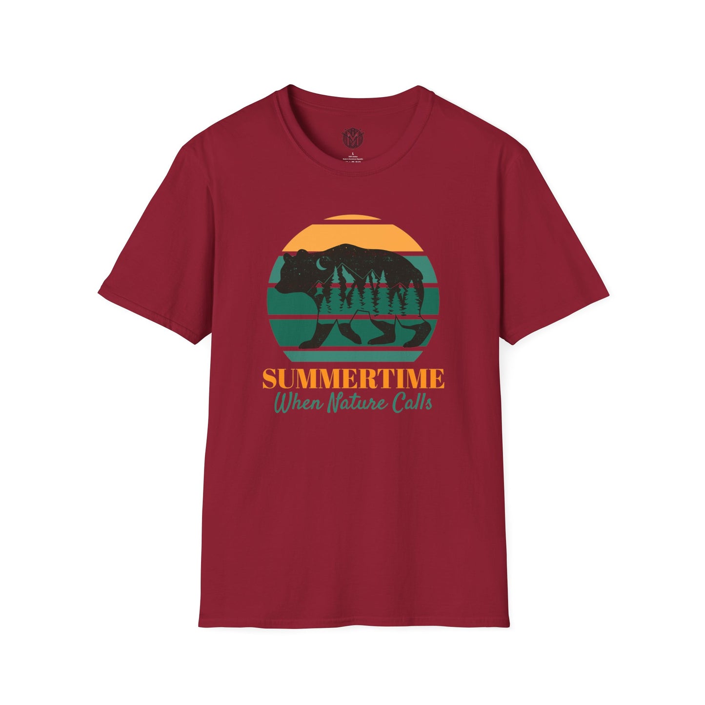 Summertime When Nature Calls Mens Camping Outdoor Adventure Graphic Tee