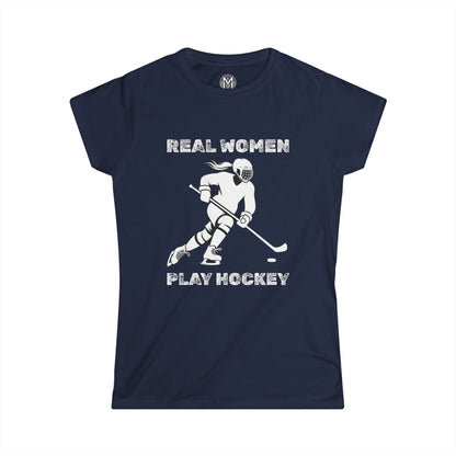 Real Women Play Hockey Womens Hockey Graphic Tee