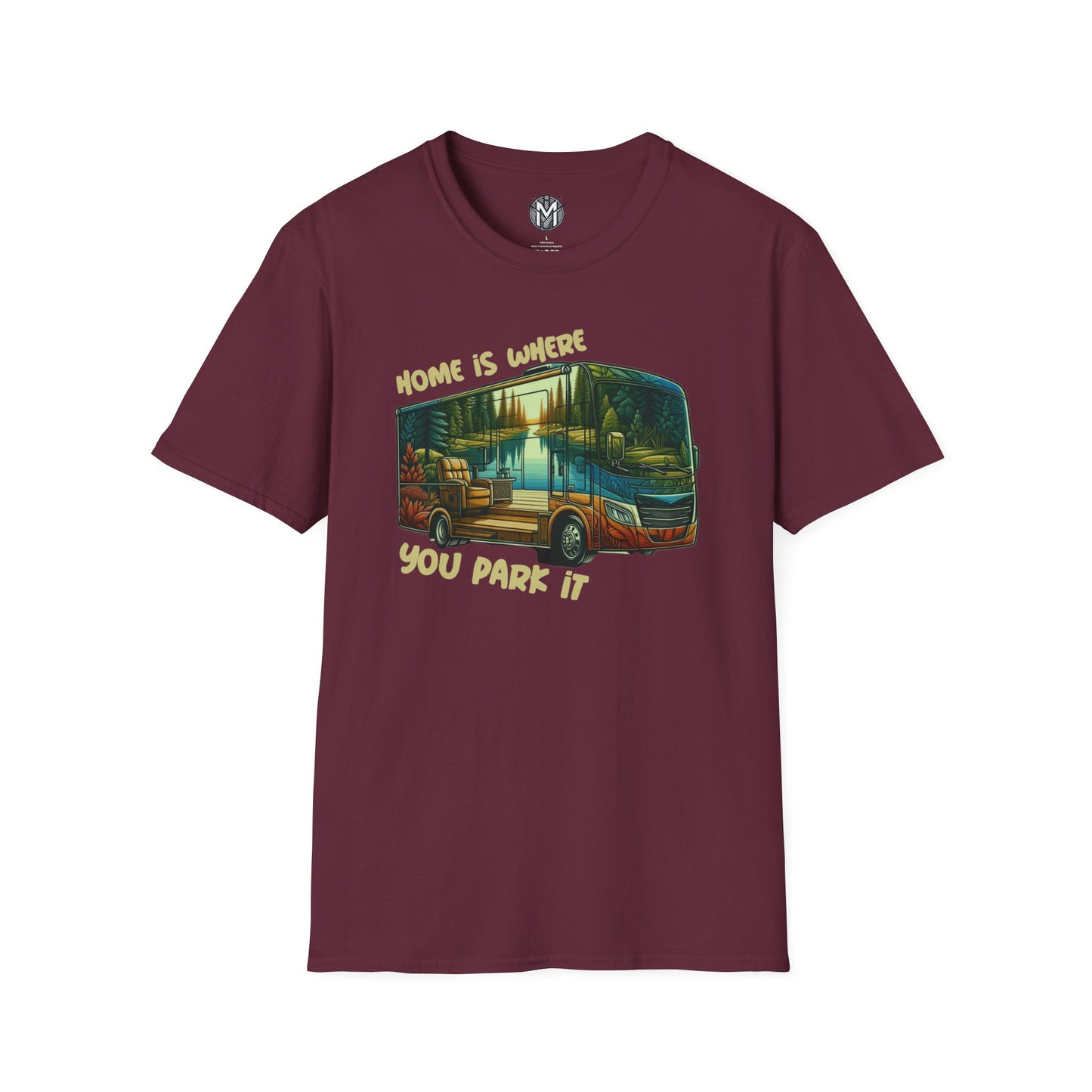Home Is Where You Park It Mens RV Road Trip Adventure Graphic Tee