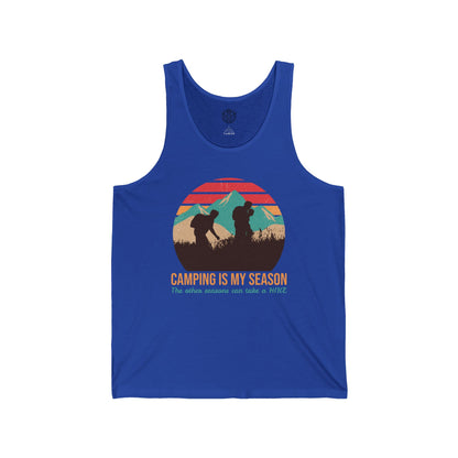 Camping Is My Season Mens Camping Outdoor Adventure Graphic Tank