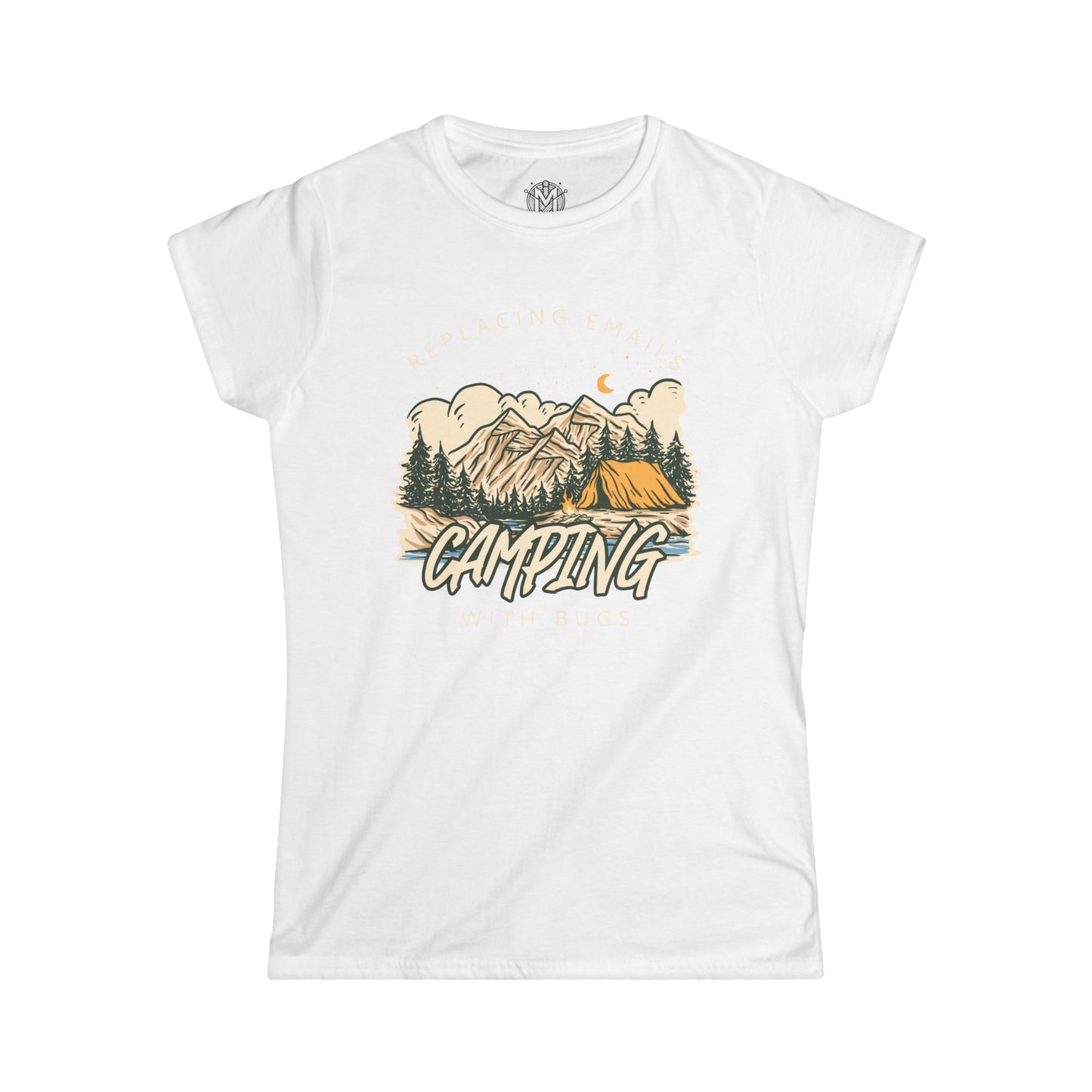 Replacing Emails with Bugs Womens Camping Outdoor Adventure Graphic Tee
