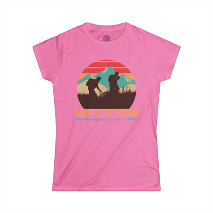 Camping is My Season Womens Outdoor Adventure Graphic Tee