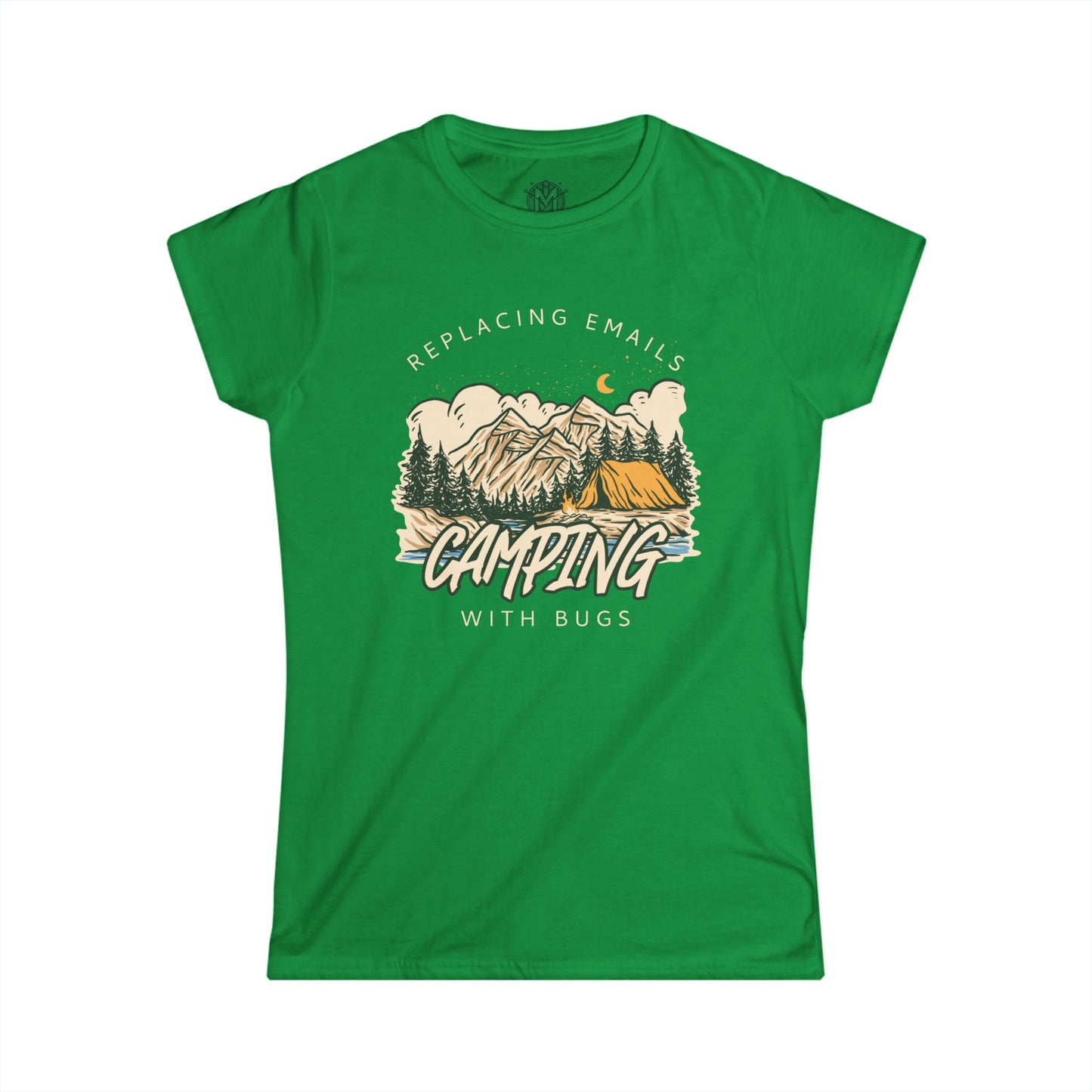 Replacing Emails with Bugs Womens Camping Outdoor Adventure Graphic Tee