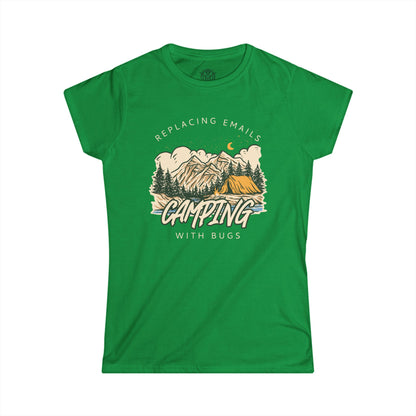 Replacing Emails with Bugs Womens Camping Outdoor Adventure Graphic Tee
