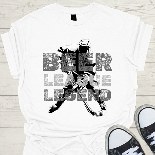 Beer League Legend Mens Hockey Graphic Tee
