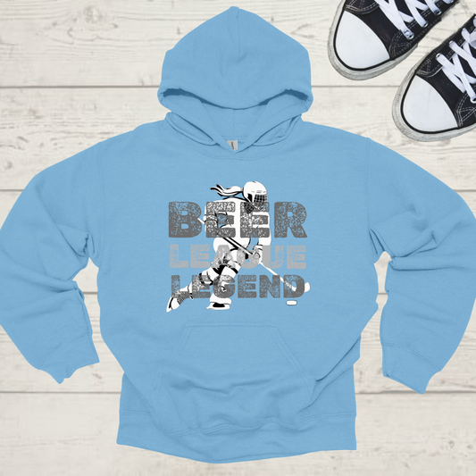 Beer League Legend Womens Hockey Graphic Hoodie