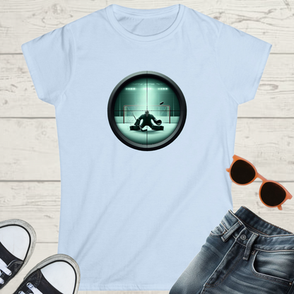 Bottle Rocket Sniper Womens Hockey Graphic Tee